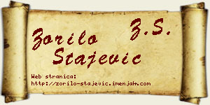 Zorilo Stajević vizit kartica
